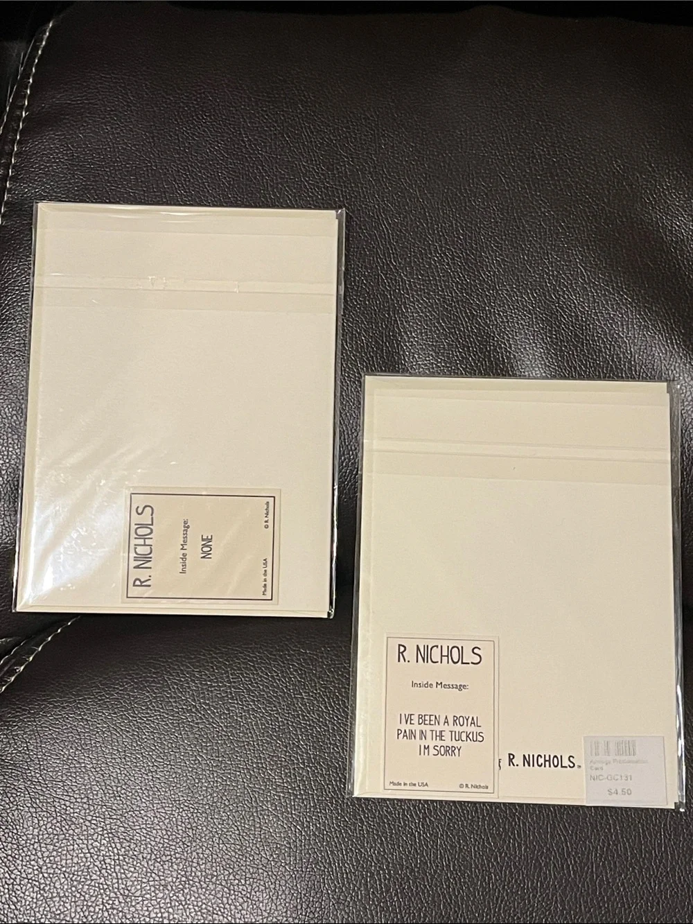 R. Nichols Designer Greeting Cards | I'm Sorry Cards | Set of 2 | NEW